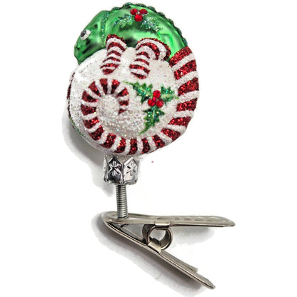 Patricia Breen Ultra Miniature Chameleon Candy Holly Clip On Christmas Ornament