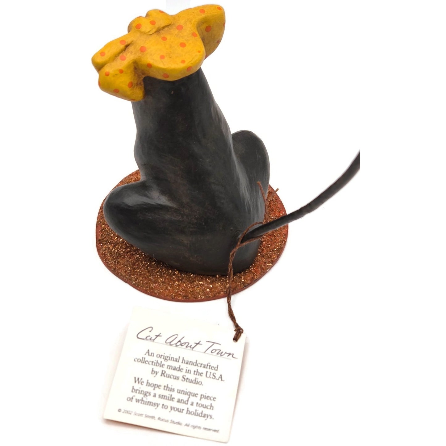 Rucus Studio Scott Smith Cat About Town Black Cat Ornament Holder Halloween 2002