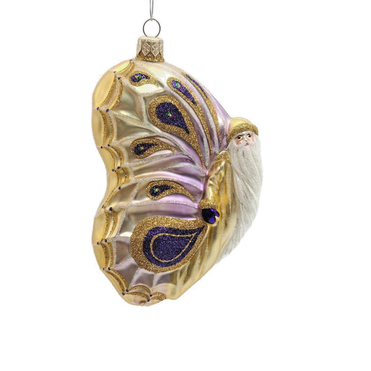 Patricia Breen Papillion Noël Lavender Shades Butterfly Santa Christmas Ornament