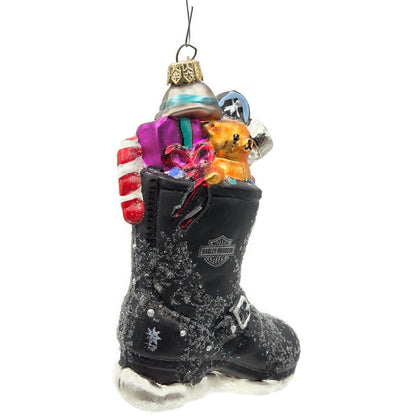 Christopher Radko Harley Davidson Biker Boot Glass Christmas Ornament 97-HAR-04