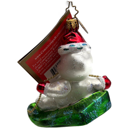 Christopher Radko Frosty Snow Scamp Snowman Glass Christmas Ornament 3011993