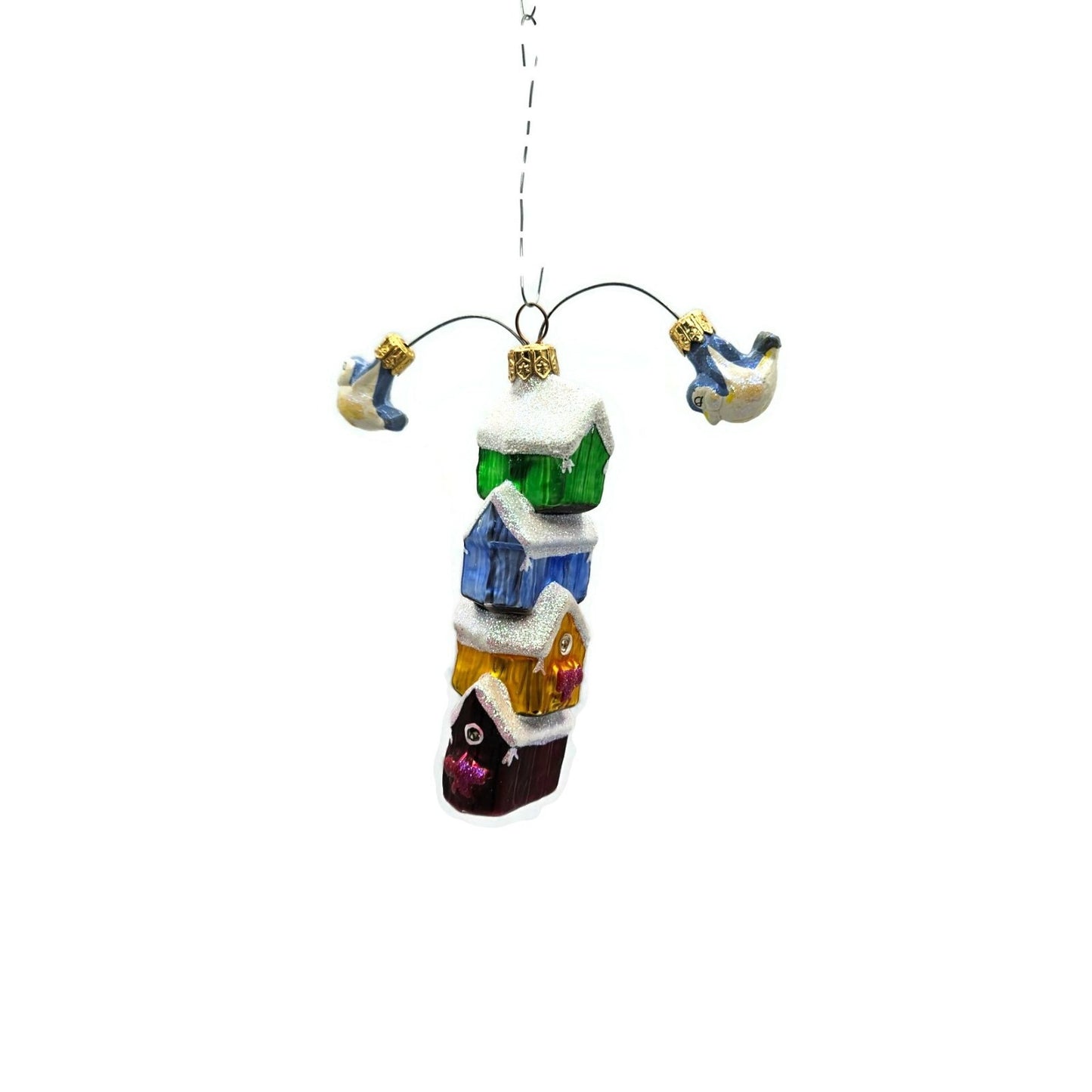 Christopher Radko Mobile Birdhouse Tweets Blue Birds Christmas Tree Ornament
