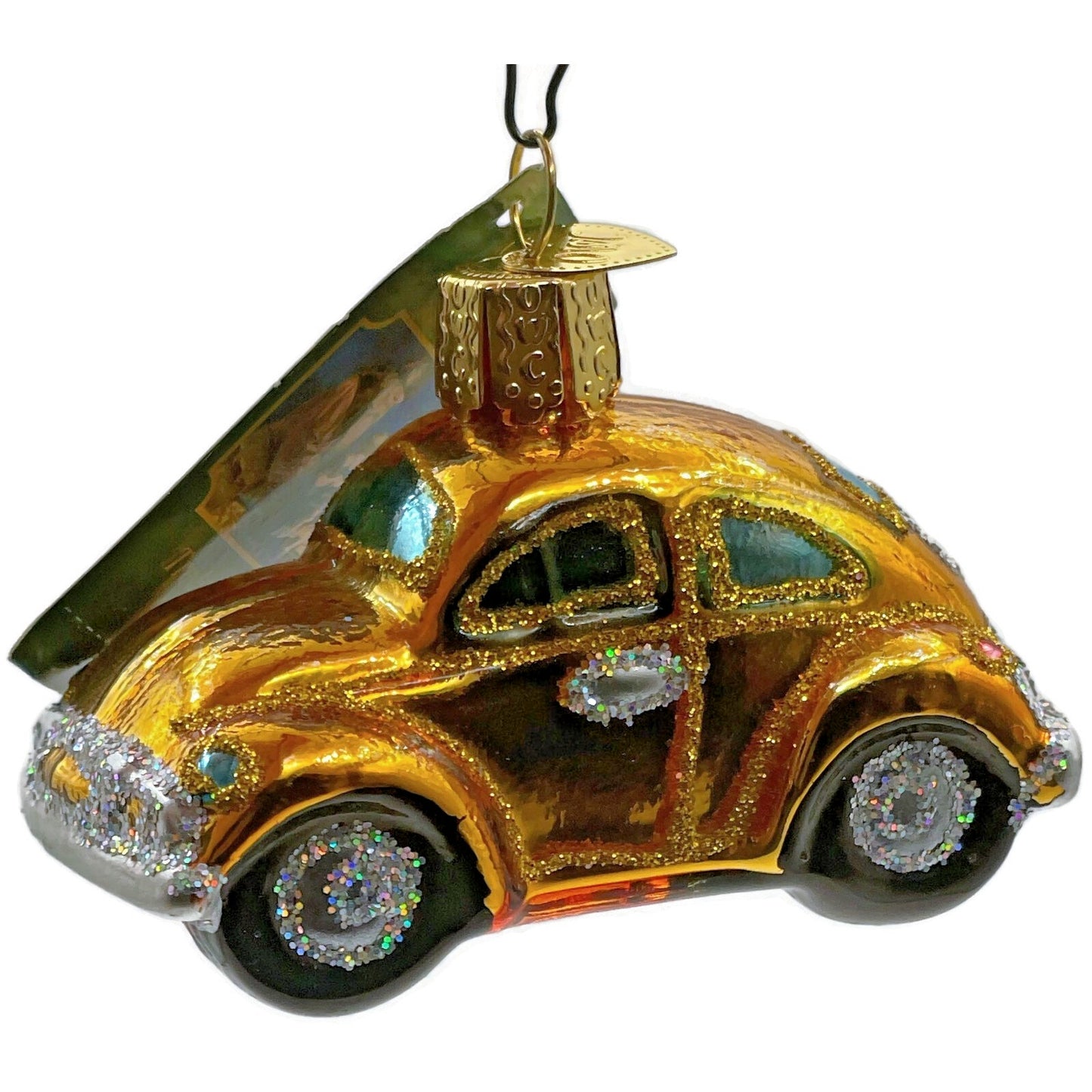 Buggy Car Ornament Gold Vehicle Glittered OWC Old World Christmas Tree Decor