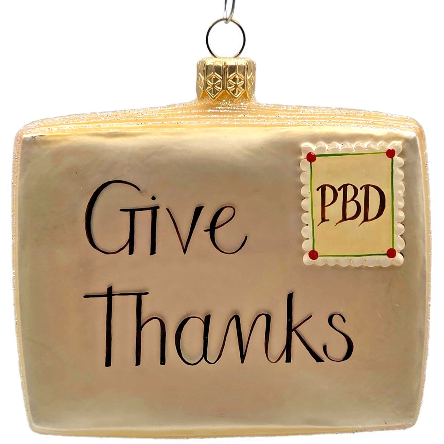 Patricia Breen Greetings Give Thanks Turkey Postcard Fall Christmas Ornament