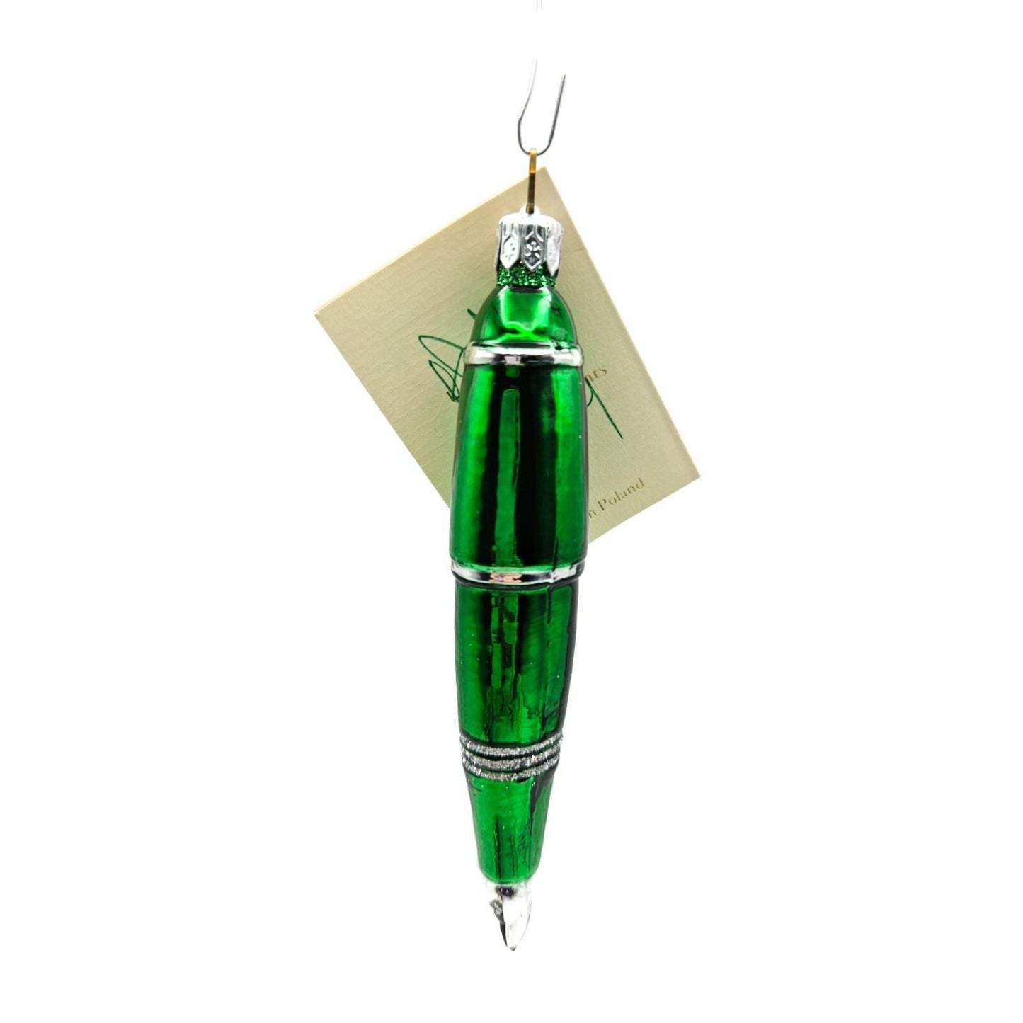 Patricia Breen Green Ink Pen Christmas Holiday Complimentary Ornament CATZ