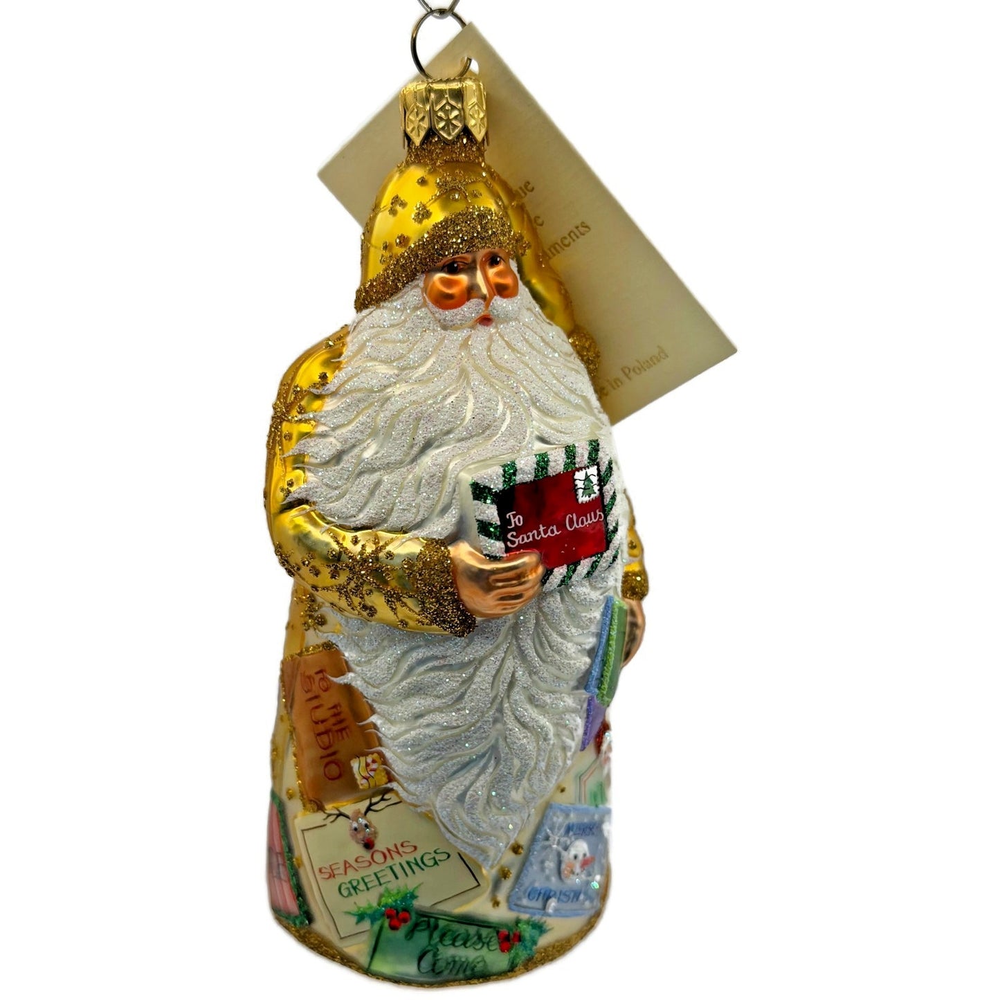 Patricia Breen Dear Santa Reading Letters Snowflakes Christmas Ornament 2412
