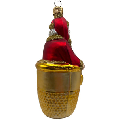Patricia Breen Thimble Santa Glittered Sewing Seamstress Christmas Ornament