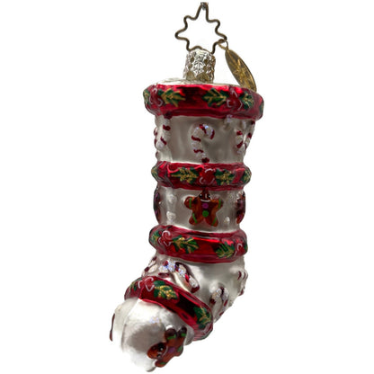 Christopher Radko Cookies 'N' Canes Stocking Christmas Tree Ornament 01-0015-0