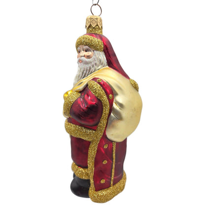 Patricia Breen Jordan Santa Claus Bordeaux Gold Christmas Holiday Tree Ornament