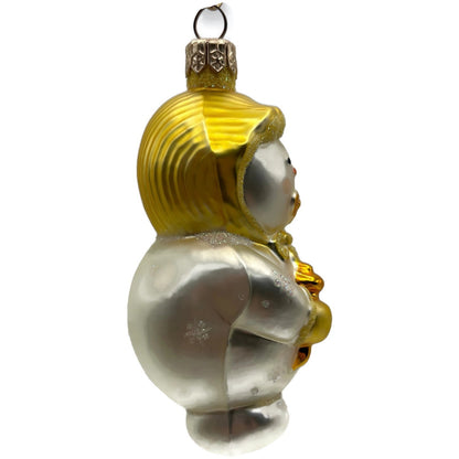 Patricia Breen Snowbaby Yellow Snowflakes Snowman Christmas Tree Ornament