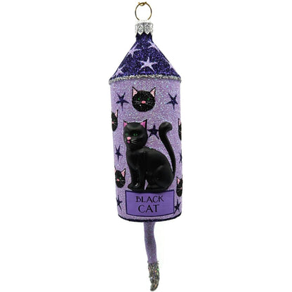Patricia Breen Halloween Blastoff Violet Stars Black Cat Christmas Ornament 2228