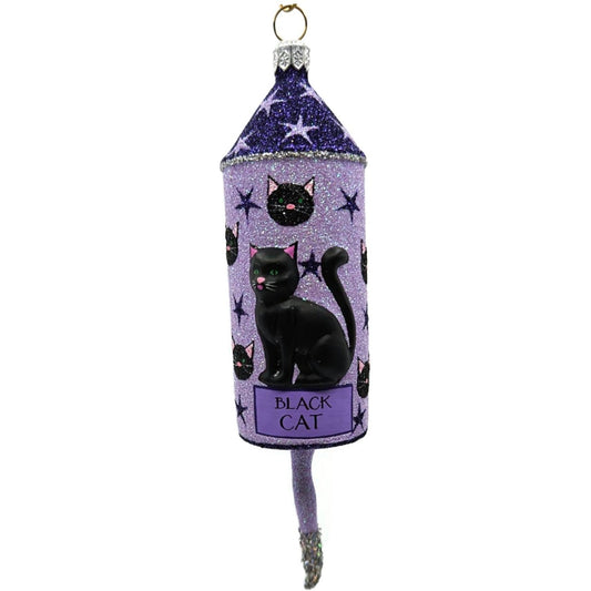 Patricia Breen Halloween Blastoff Violet Stars Black Cat Christmas Ornament 2228