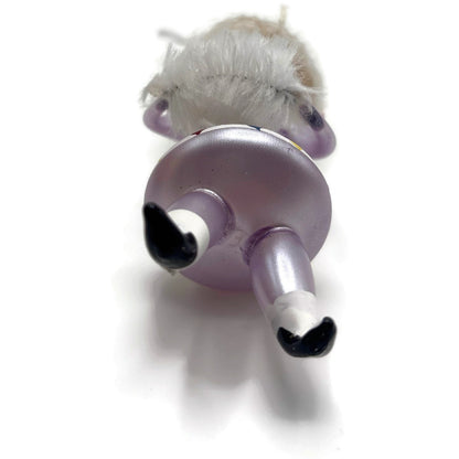 De Carlini Girl Skater With Muff White Hat Italian Glass Christmas Ornament