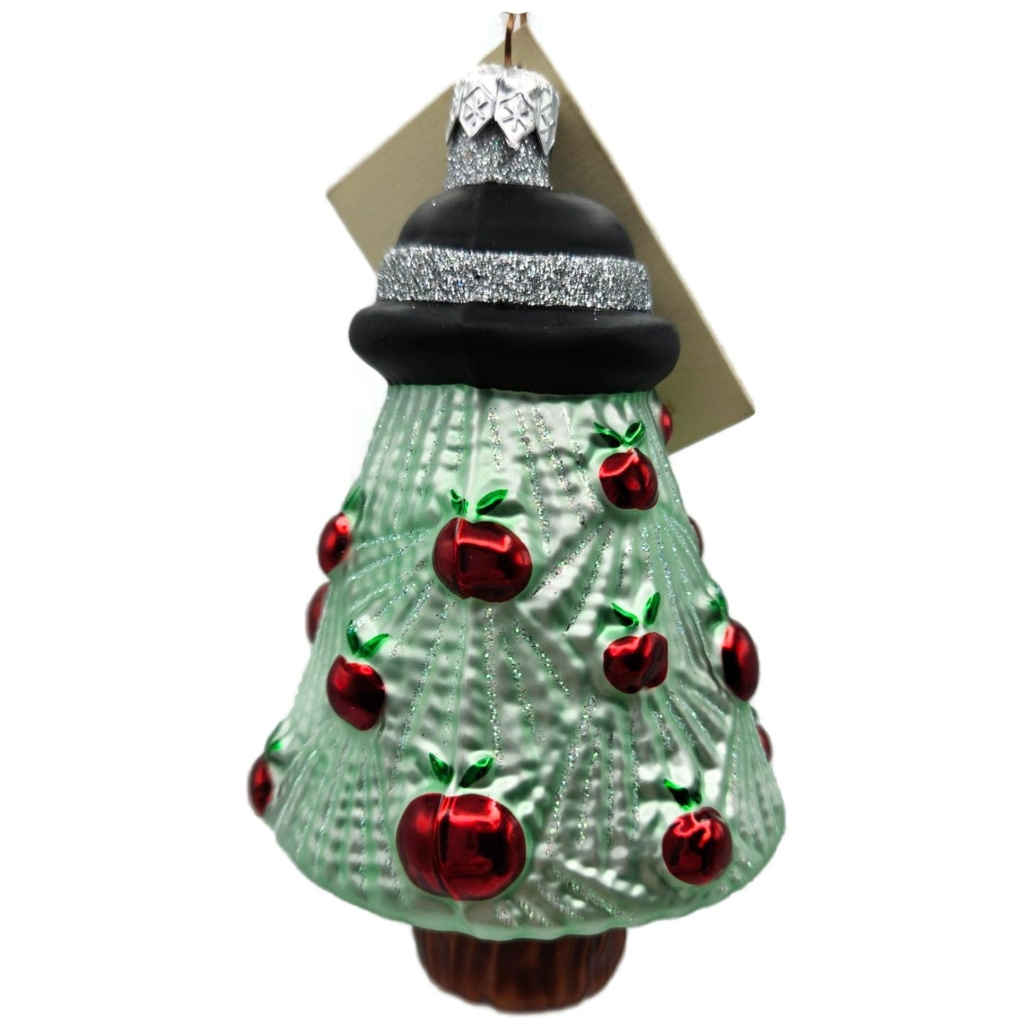 Patricia Breen Rene's Tree Black Band Glitter Apples Christmas Ornament 9837
