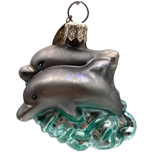 Christopher Radko Dolphin Duo Little Gems Nautical Christmas Ornament 00-510-0