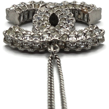 Chanel Crystal CC Logo Pendant Necklace Chanel France Vintage Fashion Jewelry