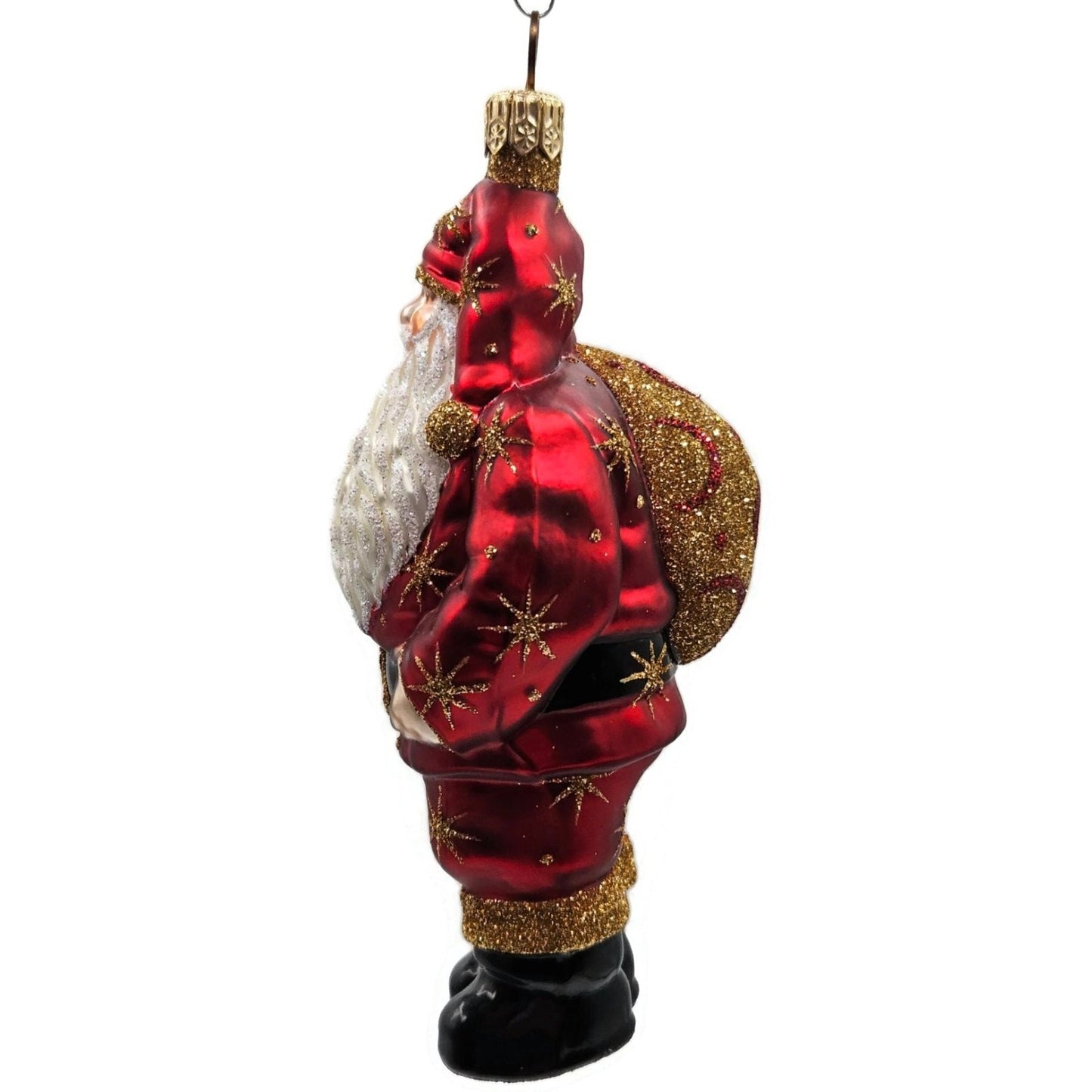 Patricia Breen Nordstrom Santa Claus Red Moon Star Celestial Christmas Ornament