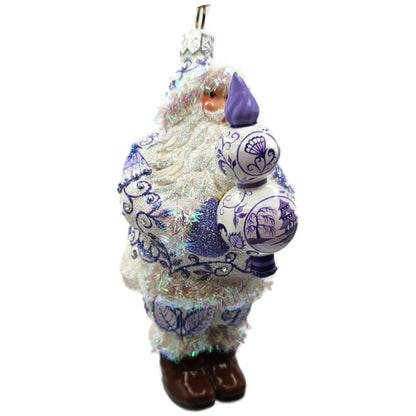 Patricia Breen Crowning Glory Chinoiserie Lavender Santa Christmas Ornament 2814