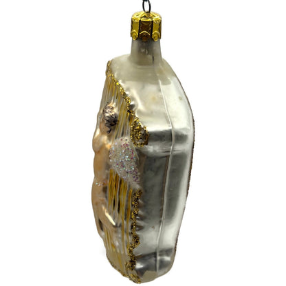 Christopher Radko Angel On Harp Gold Glass Christmas Tree Ornament 90-046-0