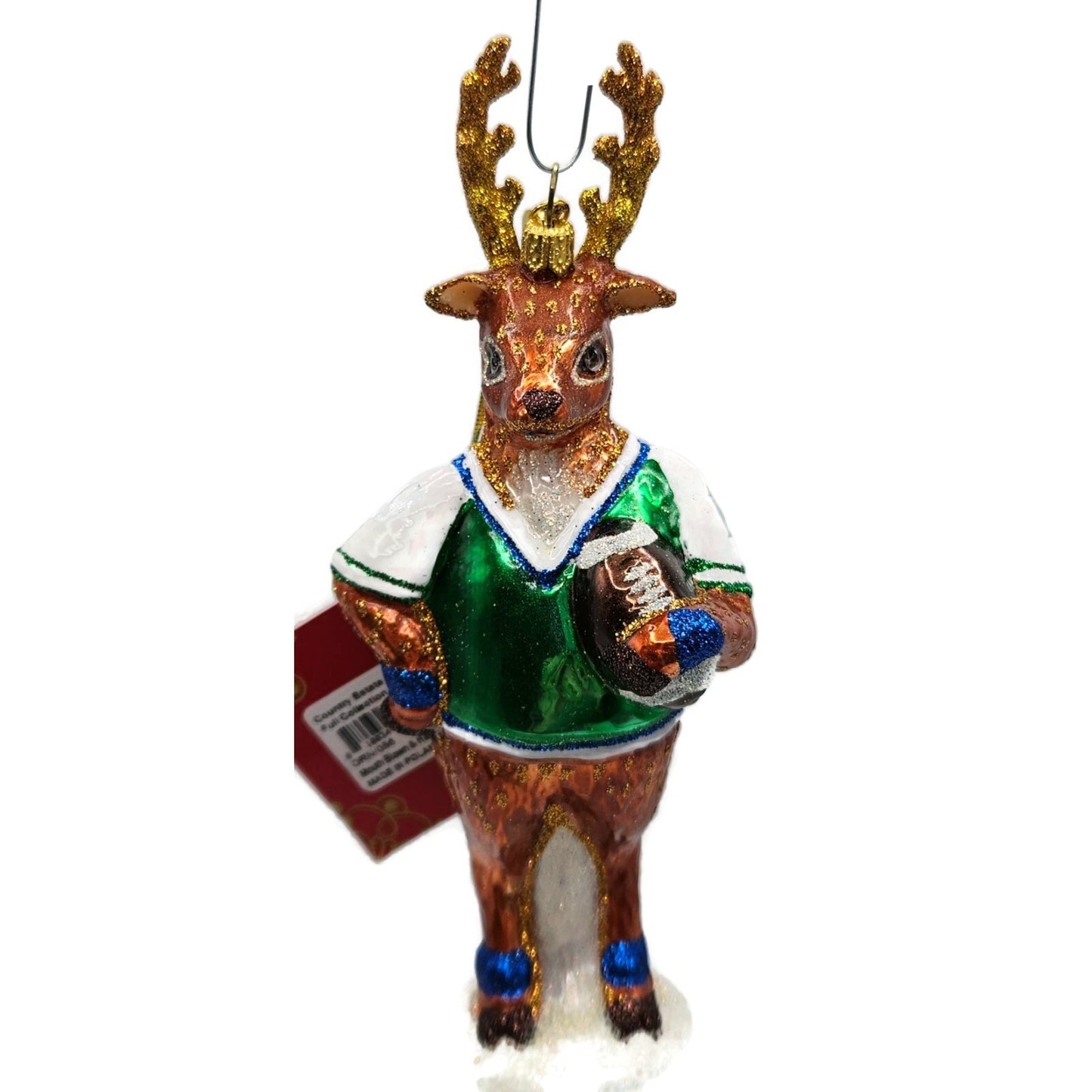 Juliska Country Estate Reindeer Games Blitzen Football Christmas Tree Ornament