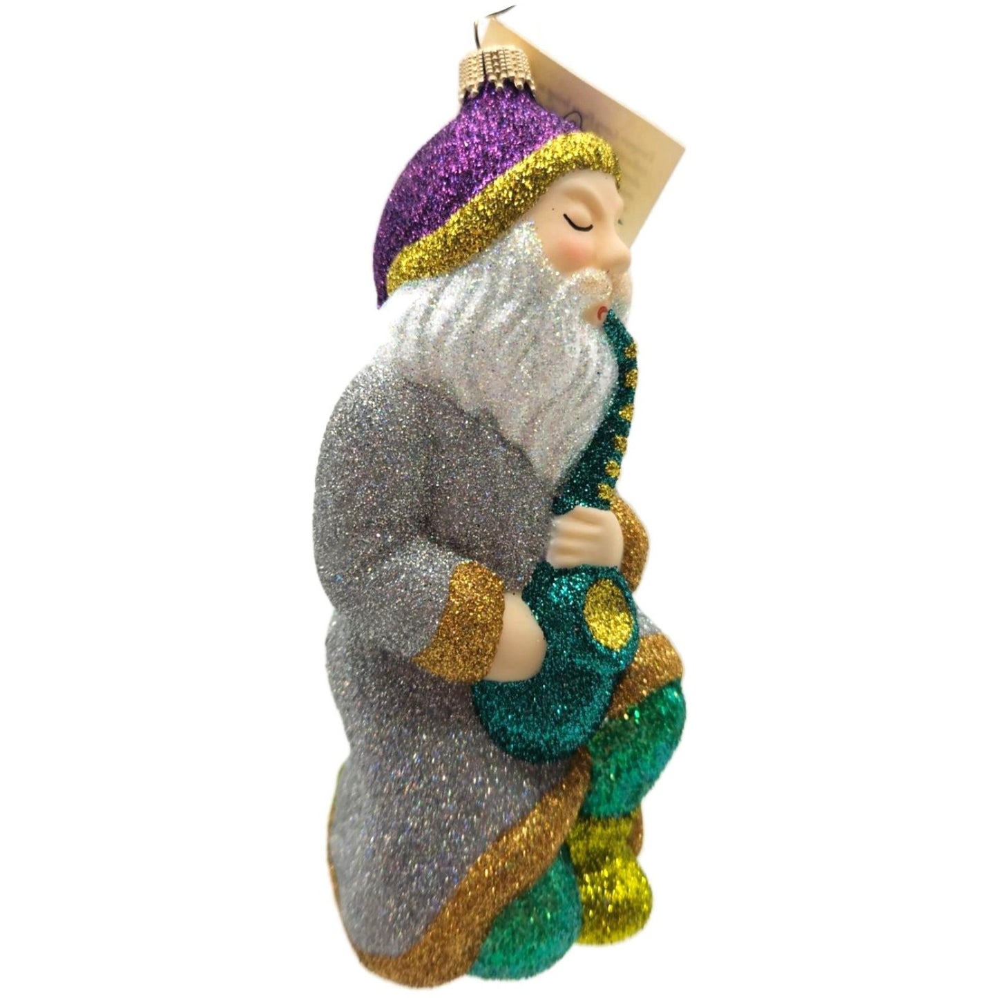 Larry Fraga Heavenly Sounds Glitter Series Santa Claus Christmas Tree Ornament