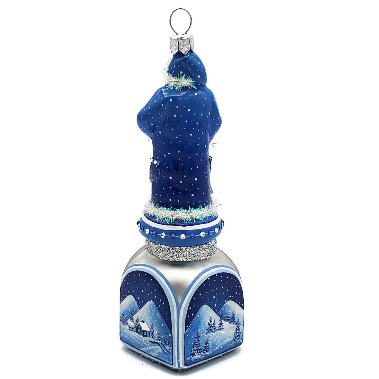 Patricia Breen Checking it Twice Midnight Blue Santa Jeweled Christmas Ornament
