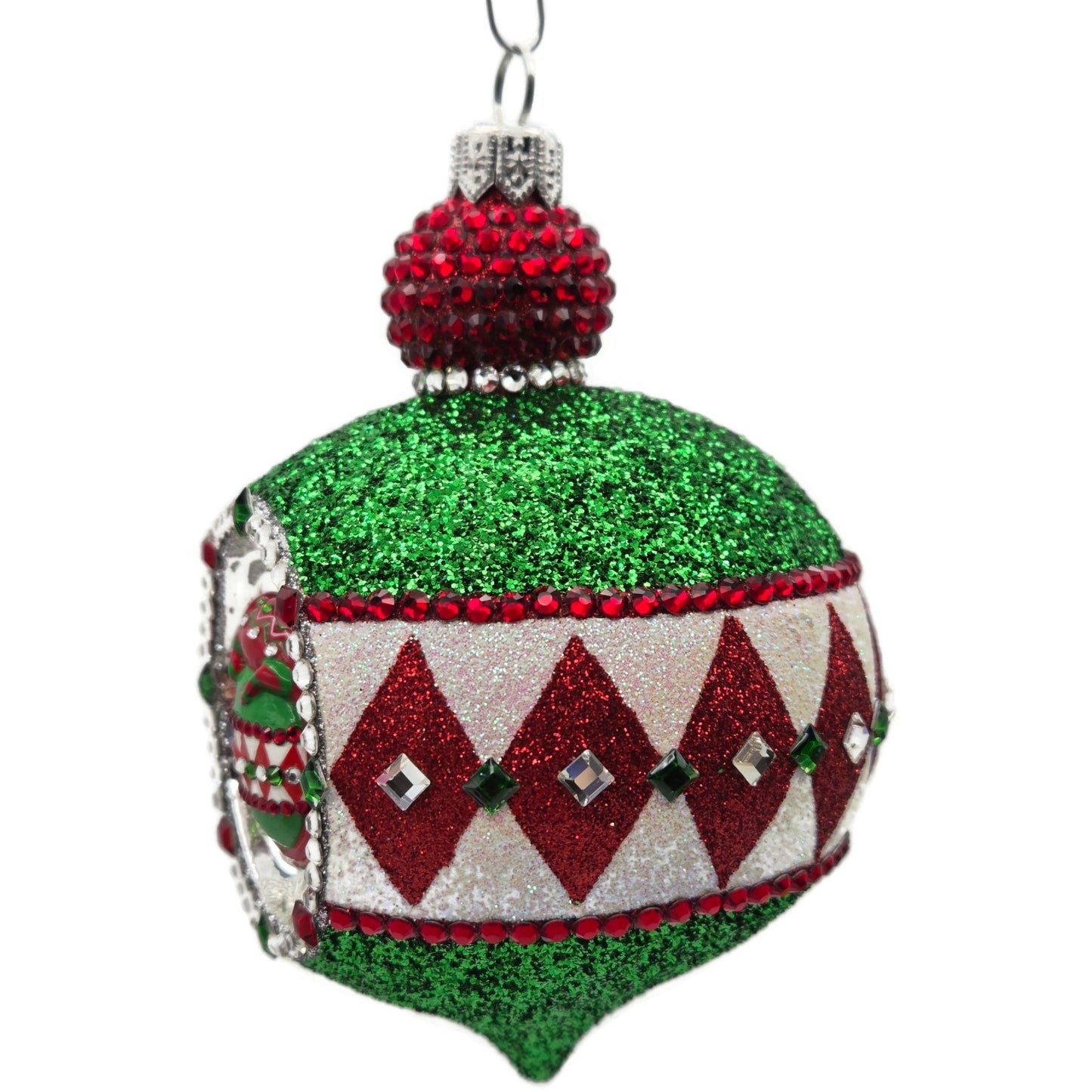 Patricia Breen Anniversary Reflector Green Glitter Chameleon Christmas Ornament
