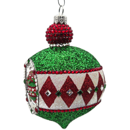 Patricia Breen Anniversary Reflector Green Glitter Chameleon Christmas Ornament