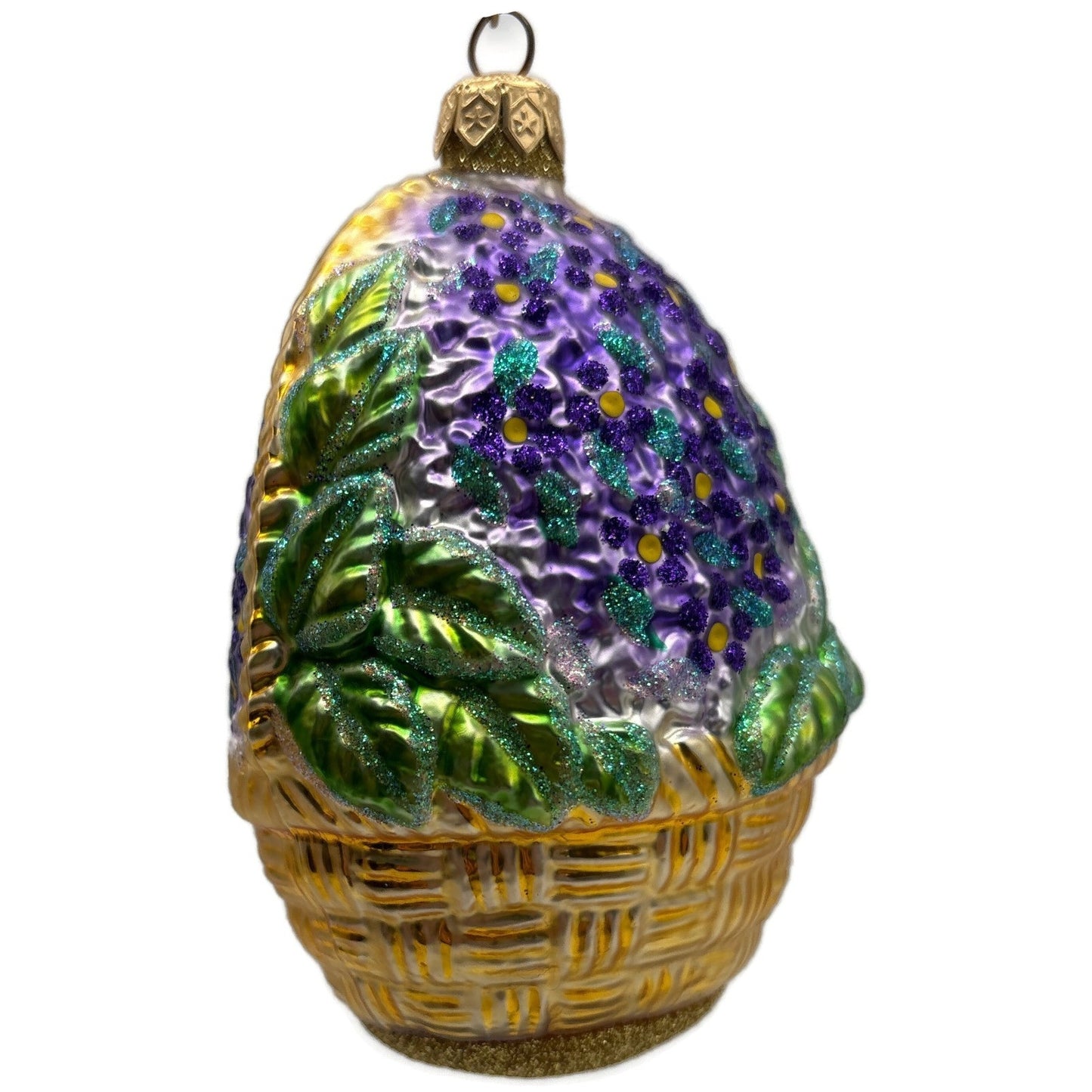 Patricia Breen Forget-Me-Not Santa Red Flowers Basket Spring Christmas Ornament