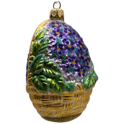 Patricia Breen Forget-Me-Not Santa Red Flowers Basket Spring Christmas Ornament
