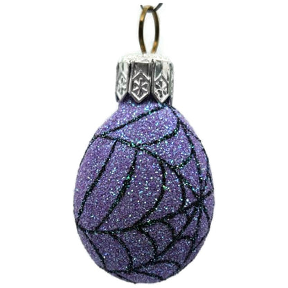 Patricia Breen Miniature Egg Spider Web Purple Halloween Christmas Tree Ornament