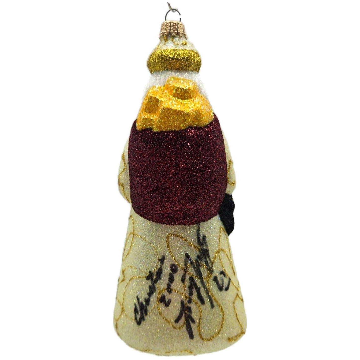 Larry Fraga Mr. Fabulous Santa Tree Gold Stars Glitter Series Christmas Ornament