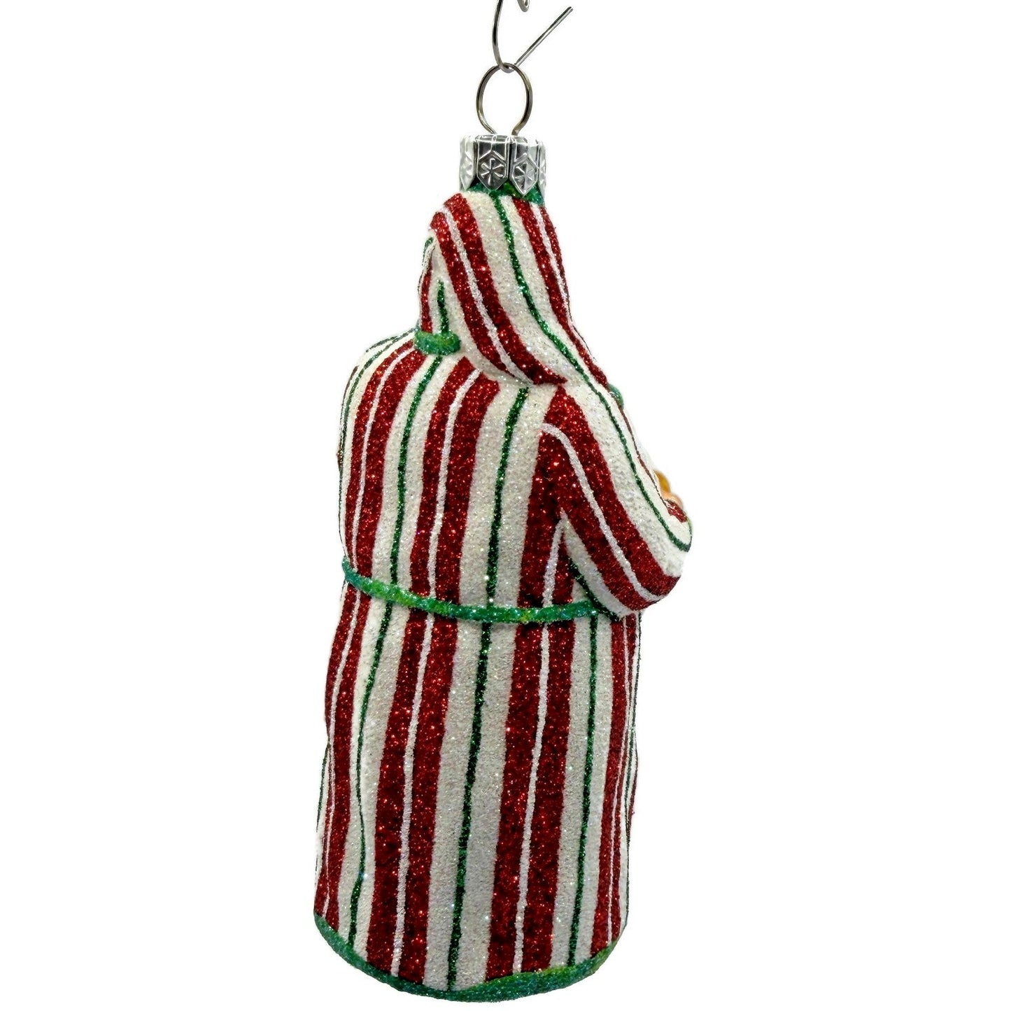 Patricia Breen Light A Single Candle Striped Santa Claus Christmas Tree Ornament
