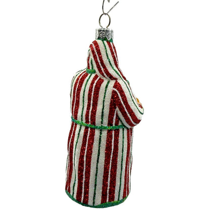 Patricia Breen Light A Single Candle Striped Santa Claus Christmas Tree Ornament