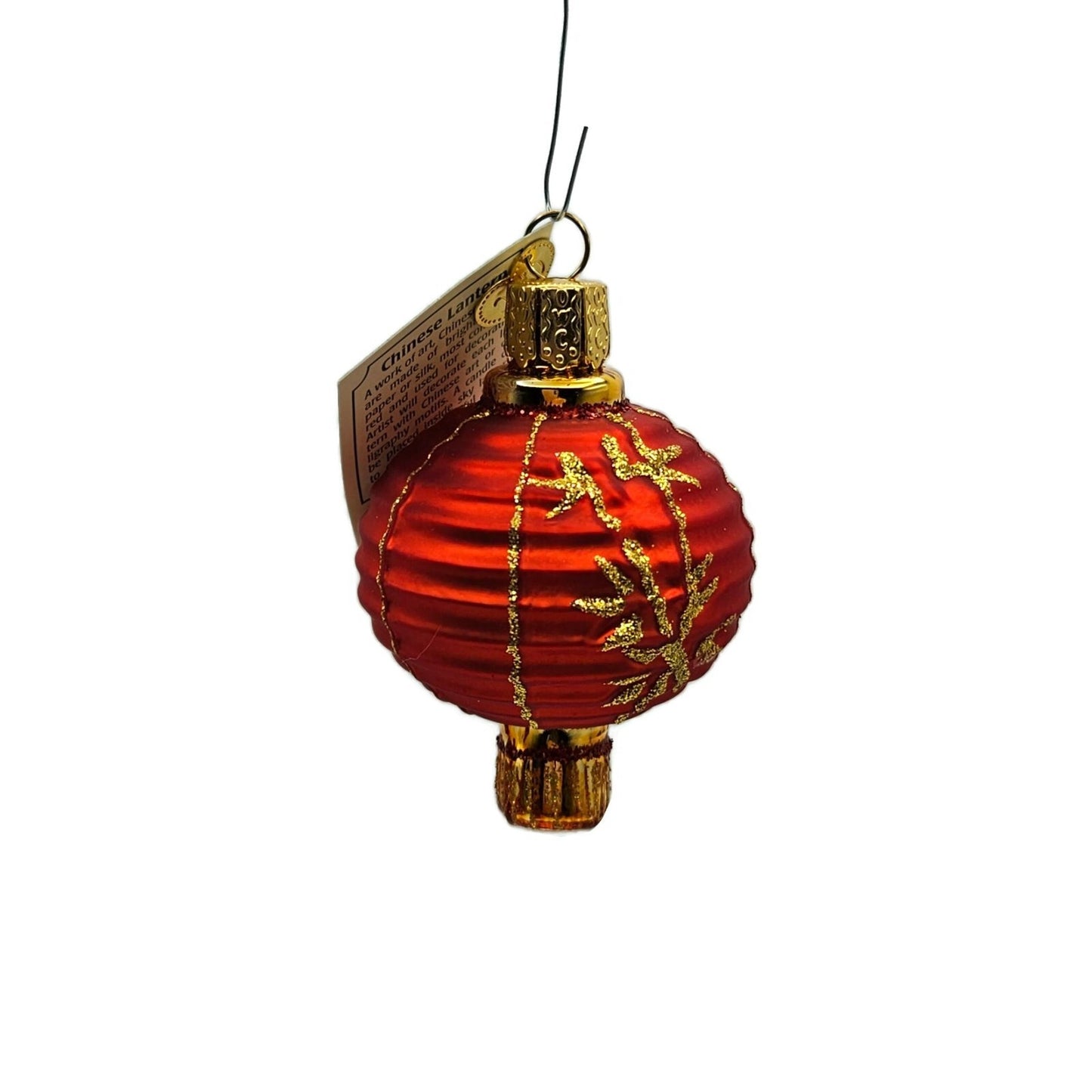 Old World Christmas Chinese Lantern Red Gold Ribbed OWC Holiday Tree Ornament