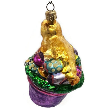 Christopher Radko Spring Derby Chick in a Hat Basket Easter Ornament 982900