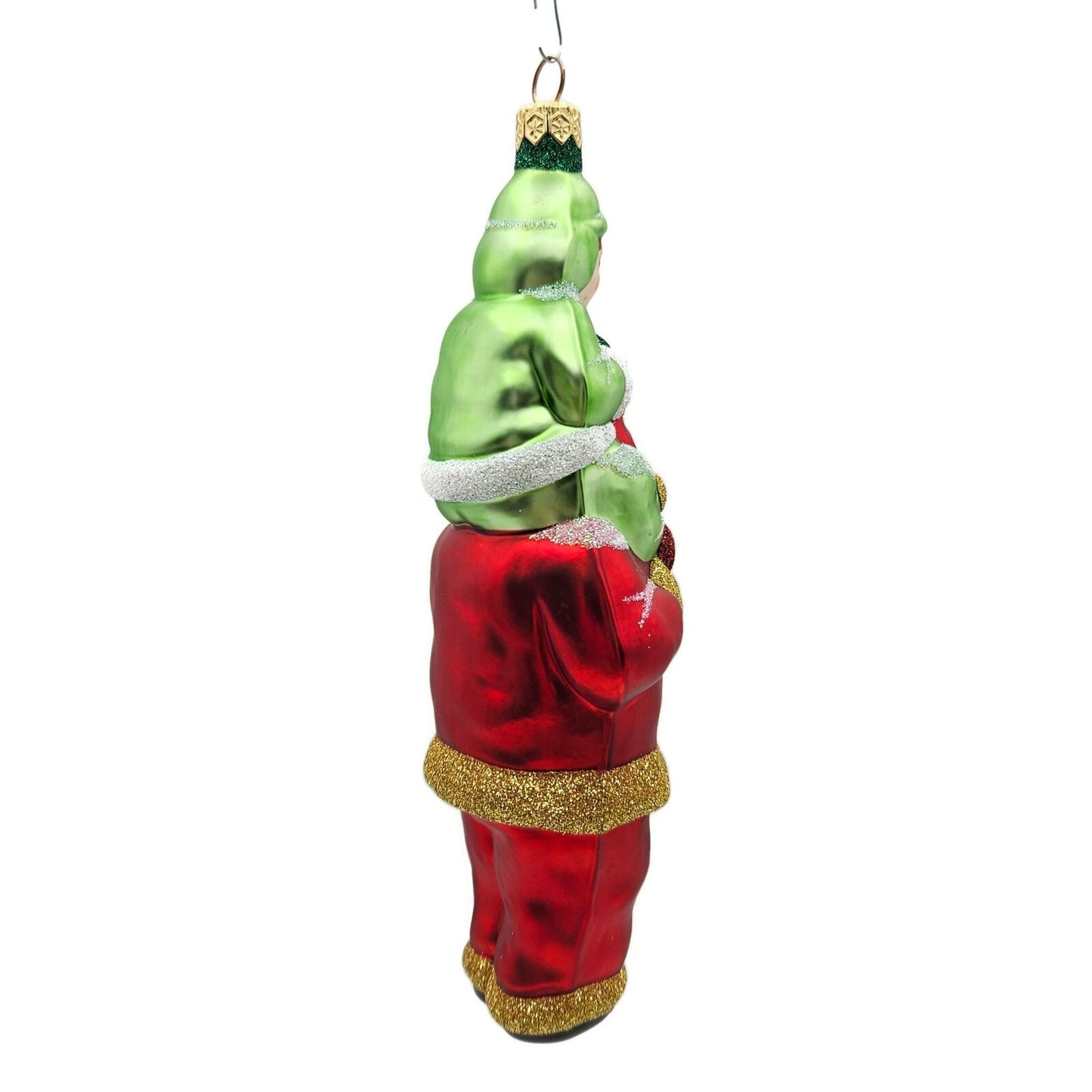 Patricia Breen Carry Me Santa Claus Red Green Christmas Holiday Tree Ornament