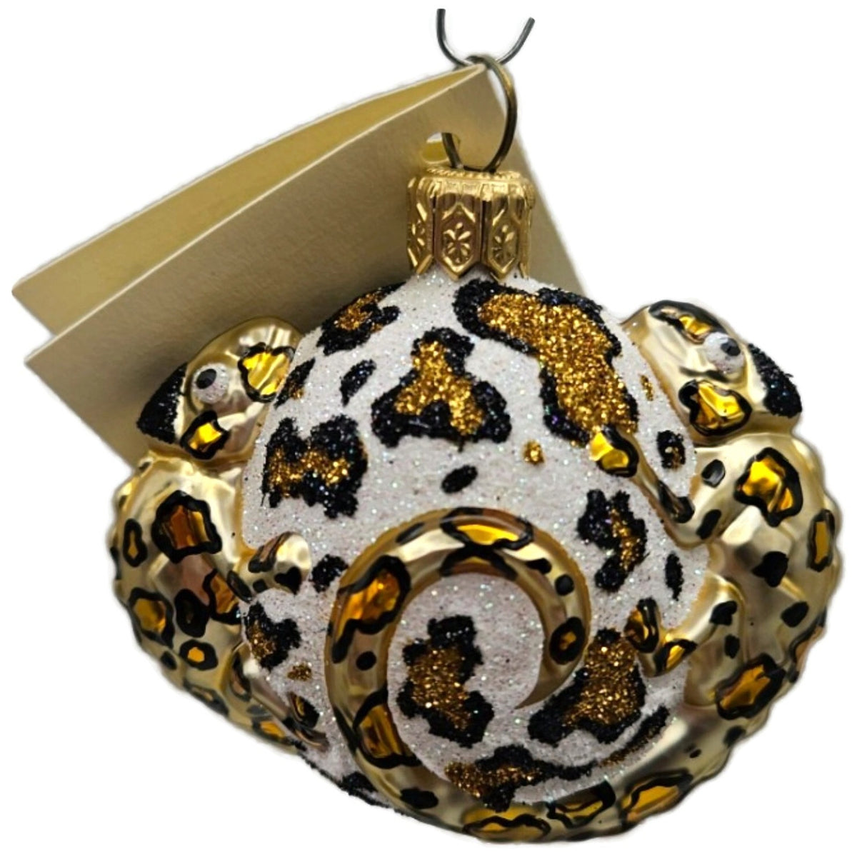 Patricia Breen For James Twice Leopard Chameleon Glass Christmas Ornament 2581