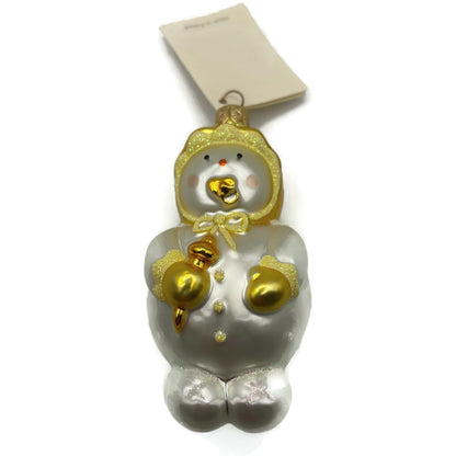Patricia Breen Ornament Snowbaby Yellow Snowflakes Pearl Christmas Tree Decor