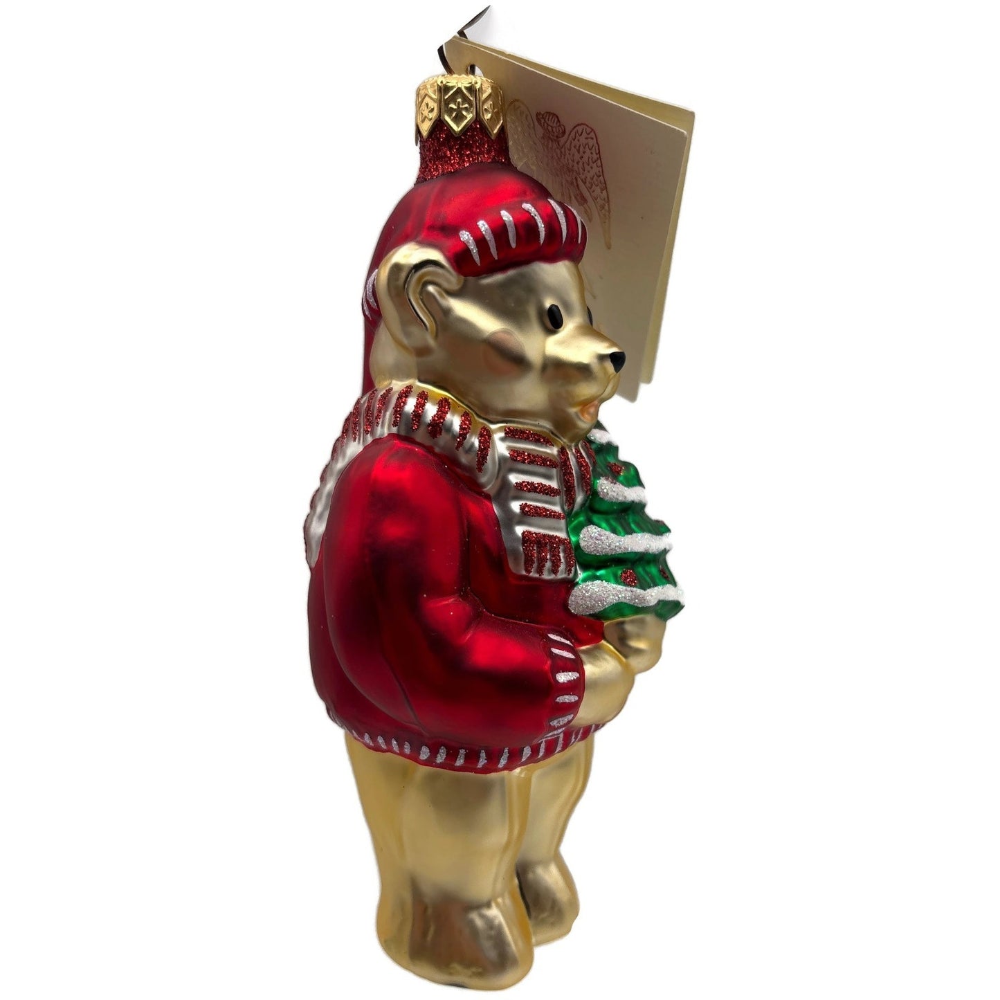 Patricia Breen Papa Bear Red Glittered Ornaments Gold Green Christmas Ornament