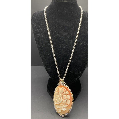 Gems En Vogue II Jewelry Set Italian Shell Cameo Flower Necklace Earrings Ring