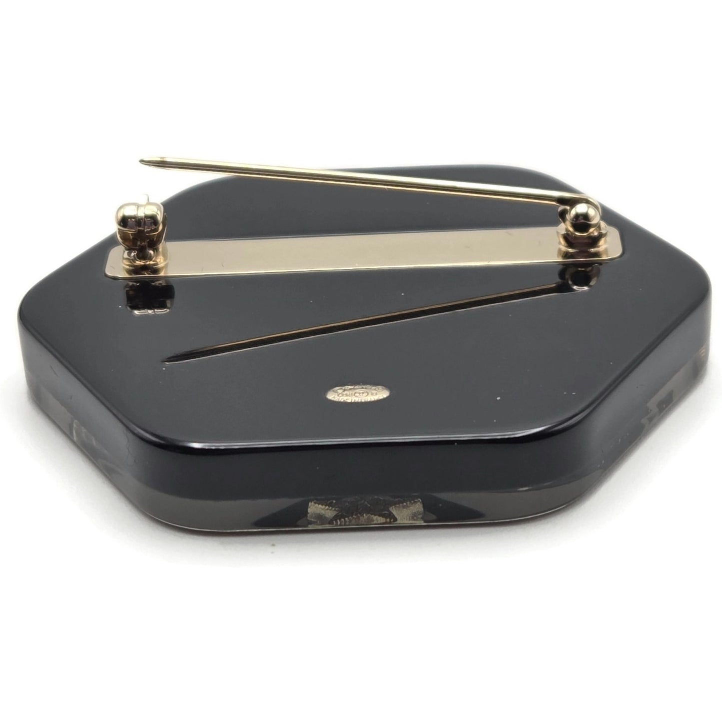 Chanel CC Logo Ski Brooch Black White Gold Snowflake Star Trees 2018 18B Rare