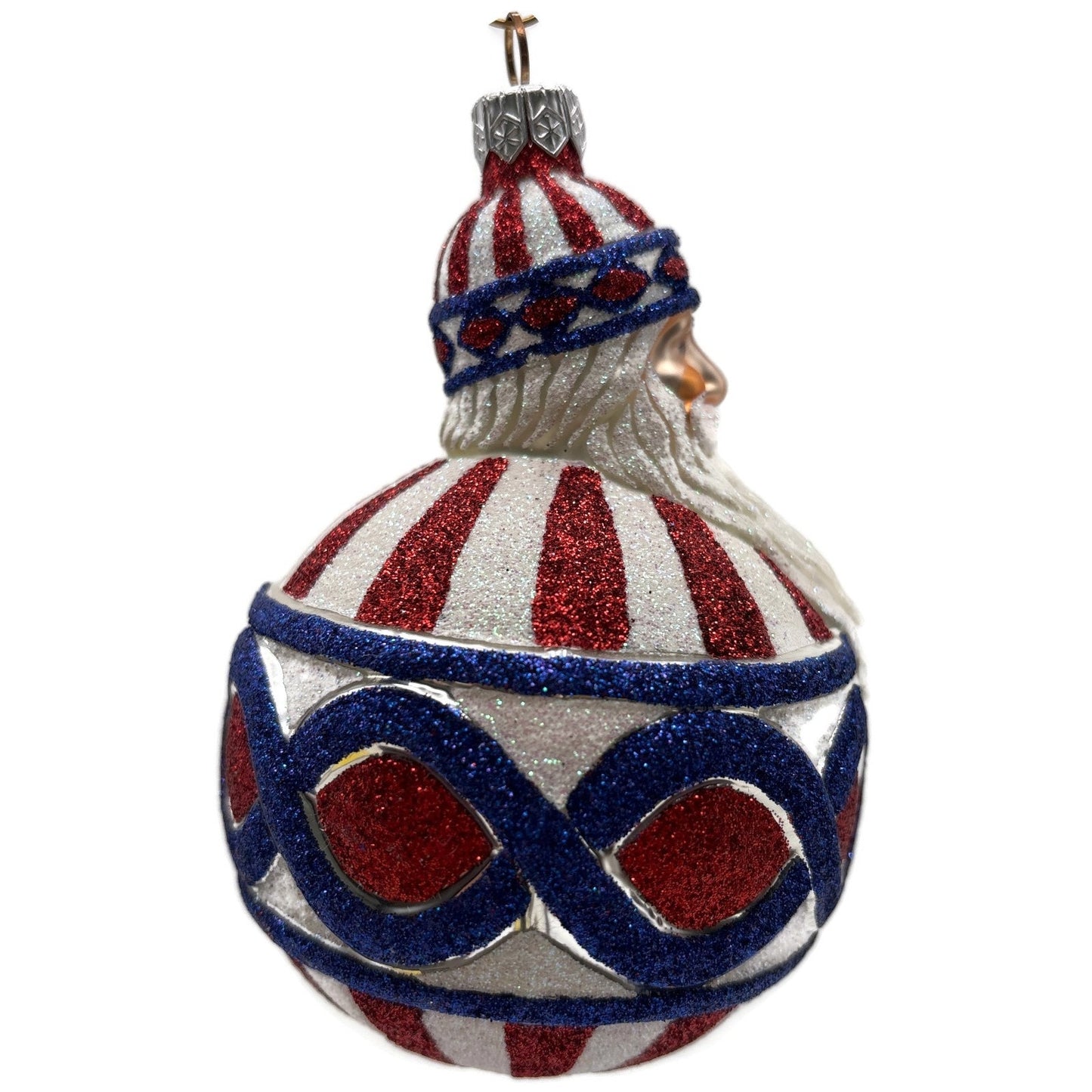 Patricia Breen Hollstrom Santa Patriotic Striped Christmas Tree Ornament NM