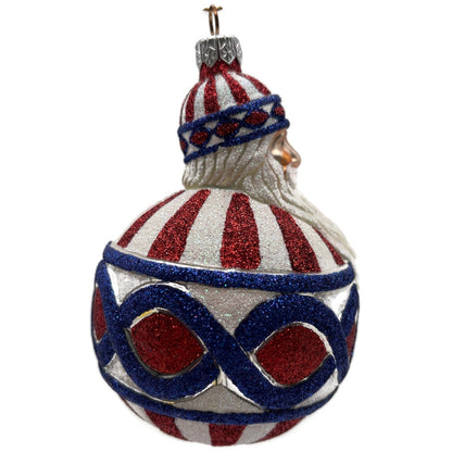 Patricia Breen Hollstrom Santa Patriotic Striped Christmas Tree Ornament NM
