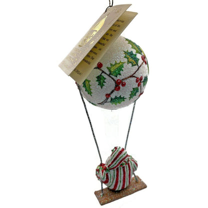 Patricia Breen Ornament Swing Time Holly Santa Claus Stripe Christmas Tree Decor