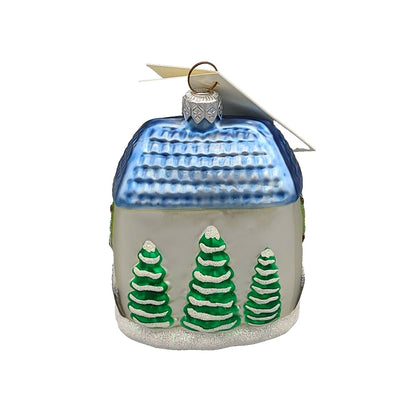 Patricia Breen Garland House Blue Roof Pine Tree Christmas Tree Holiday Ornament