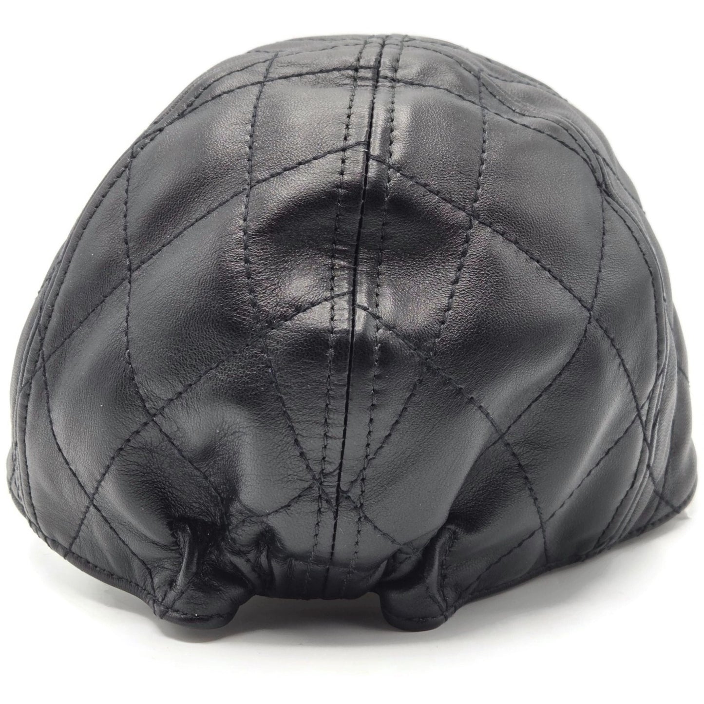 Chanel CC Logo Quilted Lambskin Leather Baseball Cap Hat Black Medium 15B Rare