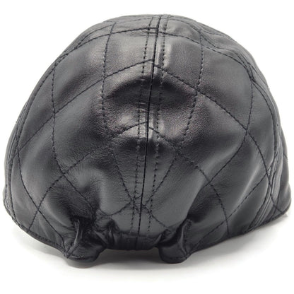 Chanel CC Logo Quilted Lambskin Leather Baseball Cap Hat Black Medium 15B Rare