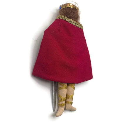 Gladys Boalt King Arthur Camelot Welsh Handmade Fabric Christmas Ornament