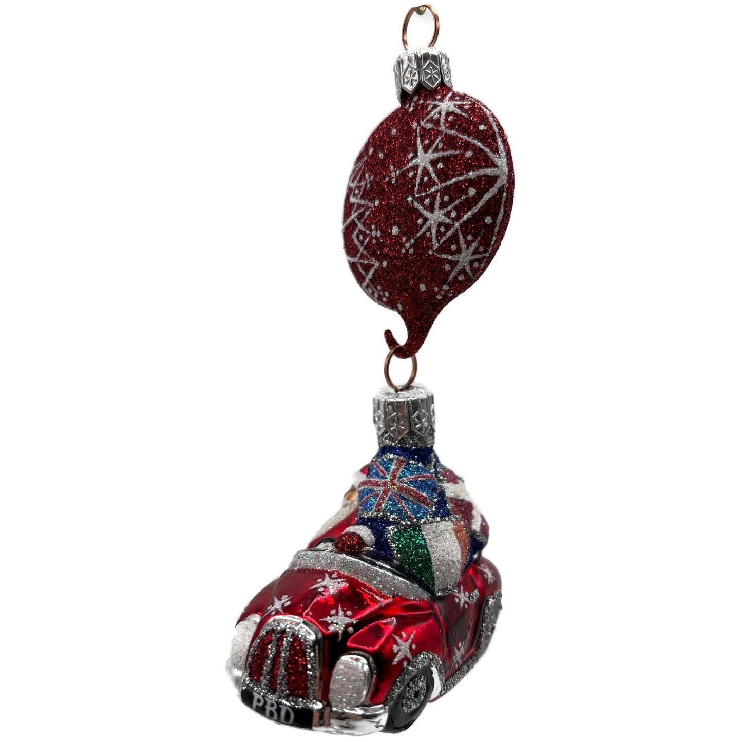 Patricia Breen Knightsbridge Santa Red Snowflakes Flags Christmas Tree Ornament
